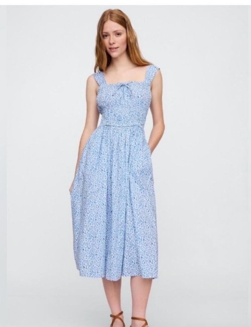 GAP Light Blue Floral Maxi Sundress